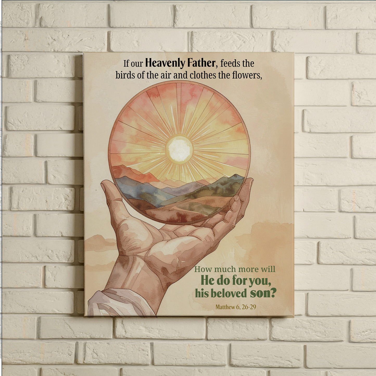 Faith Wall Art "...He do for you, his beloved SON?" (Matthew 6:26, 29)