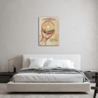 Faith Wall Art "...He do for you, his beloved SON?" (Matthew 6:26, 29)