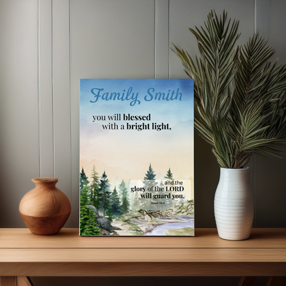 Faith Personalized Wall Art  "Guided by His Glory " (Isaiah 58:8)