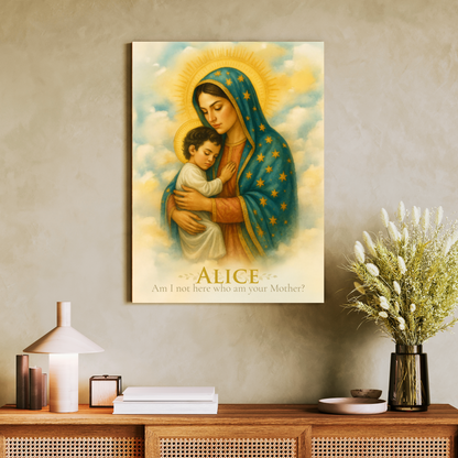 Personalized Faith Wall Art- Am I not here, I who am your Mother?