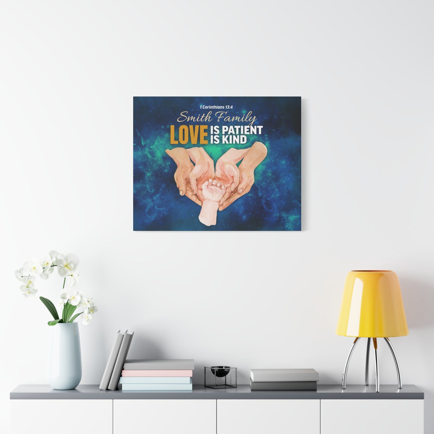 Faith Personalized Wall Art "Love Is Patient, Love Is Kind" (1 Corinthians 13:4)