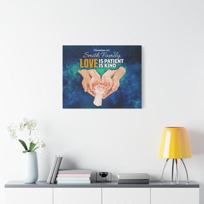 Faith Personalized Wall Art "Love Is Patient, Love Is Kind" (1 Corinthians 13:4)