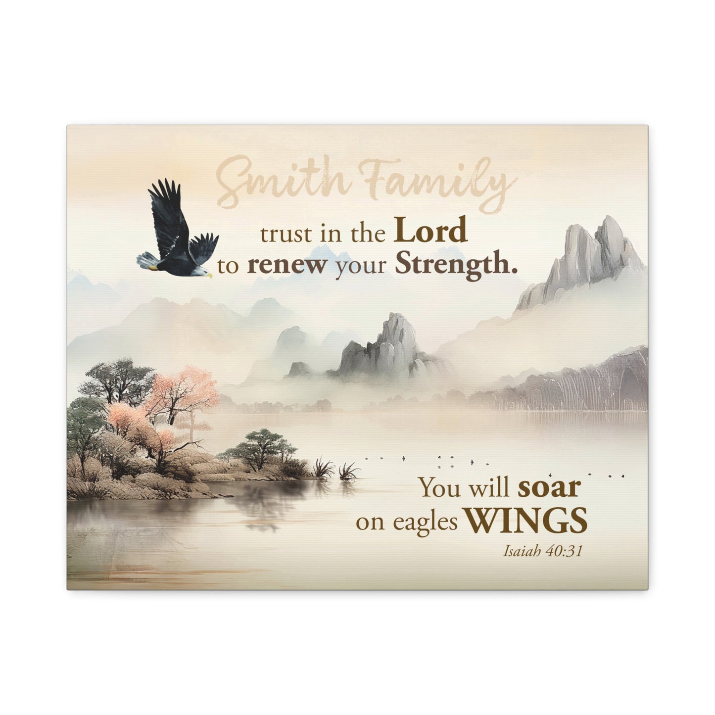 Faith Personalized Wall Art "Soar on Eagles Wings" (Isaiah 40:31)