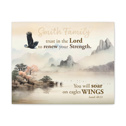 Faith Personalized Wall Art "Soar on Eagles Wings" (Isaiah 40:31)
