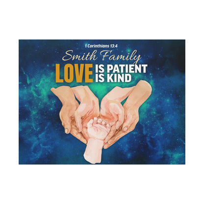 Faith Personalized Wall Art "Love Is Patient, Love Is Kind" (1 Corinthians 13:4)