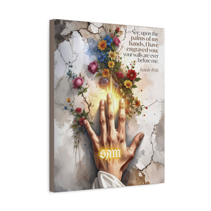 Faith Personalized Wall Art " I have engraved you" (Isaiah 49: 16)