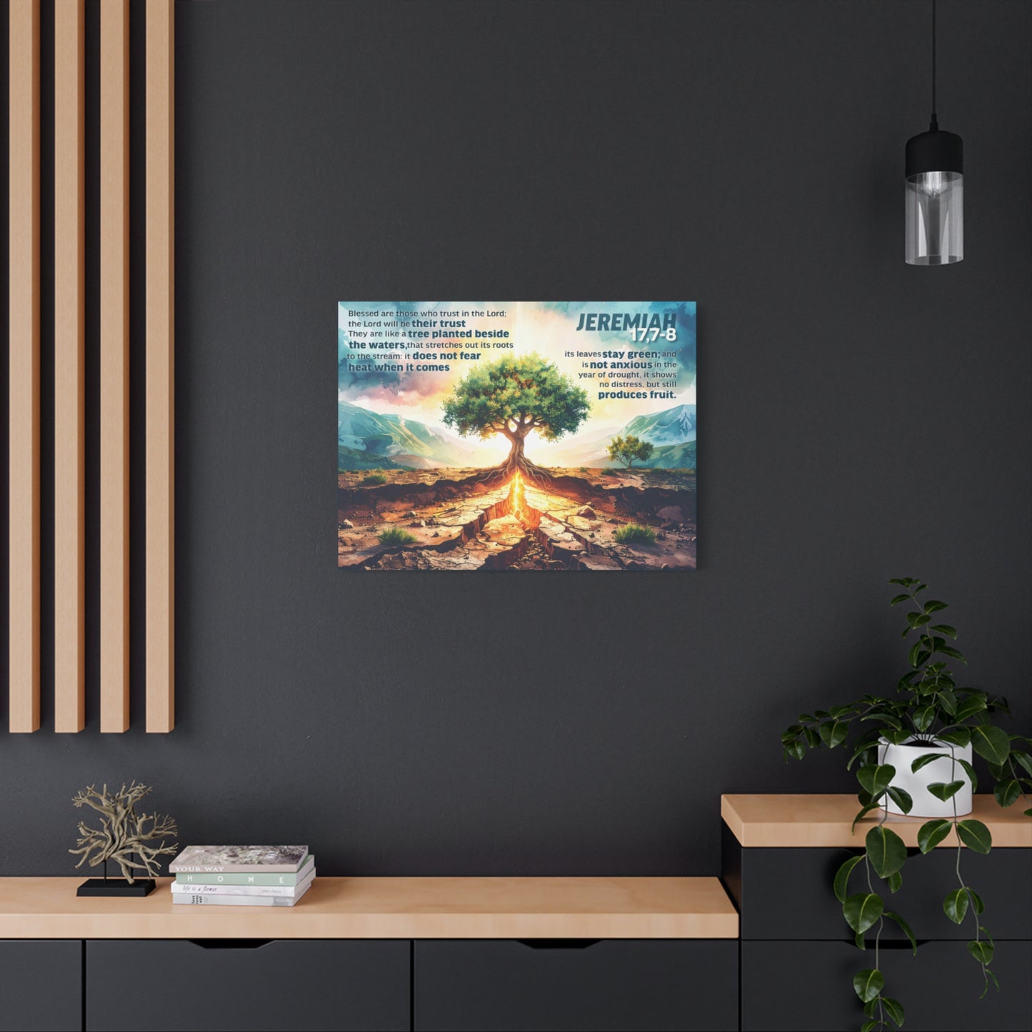 Faith Wall Art "...flourishing even through drought..." (Jeremiah 17:7–8)