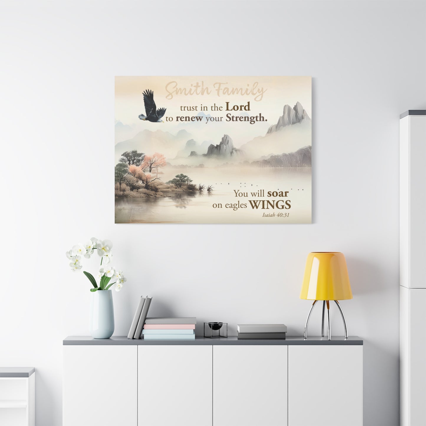 Faith Personalized Wall Art "Soar on Eagles Wings" (Isaiah 40:31)