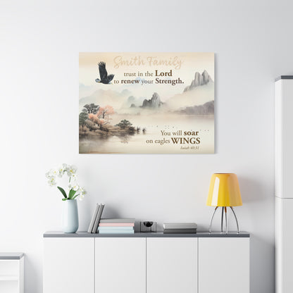 Faith Personalized Wall Art "Soar on Eagles Wings" (Isaiah 40:31)
