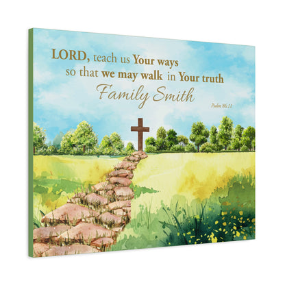 Faith Personalized Wall Art "Walk in His Truth" (Psalm 86:11)