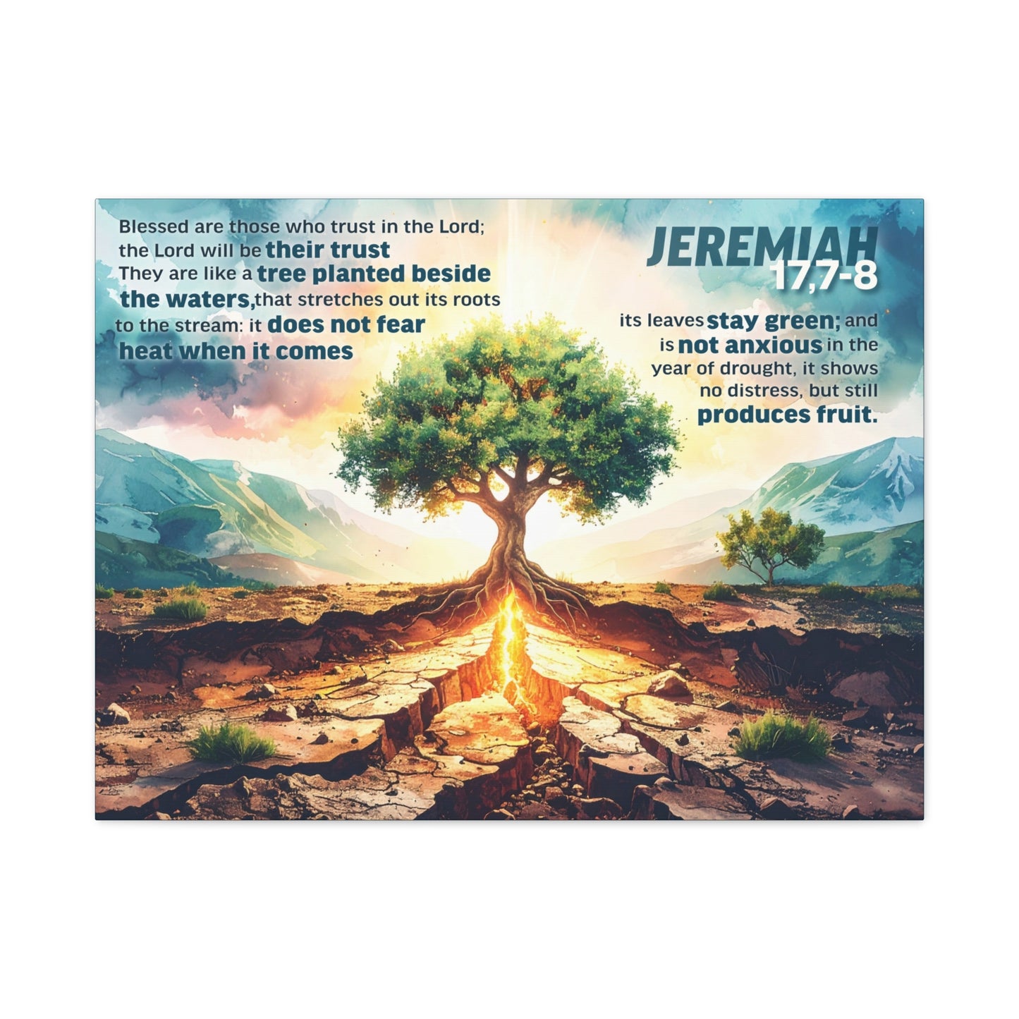Faith Wall Art "...flourishing even through drought..." (Jeremiah 17:7–8)