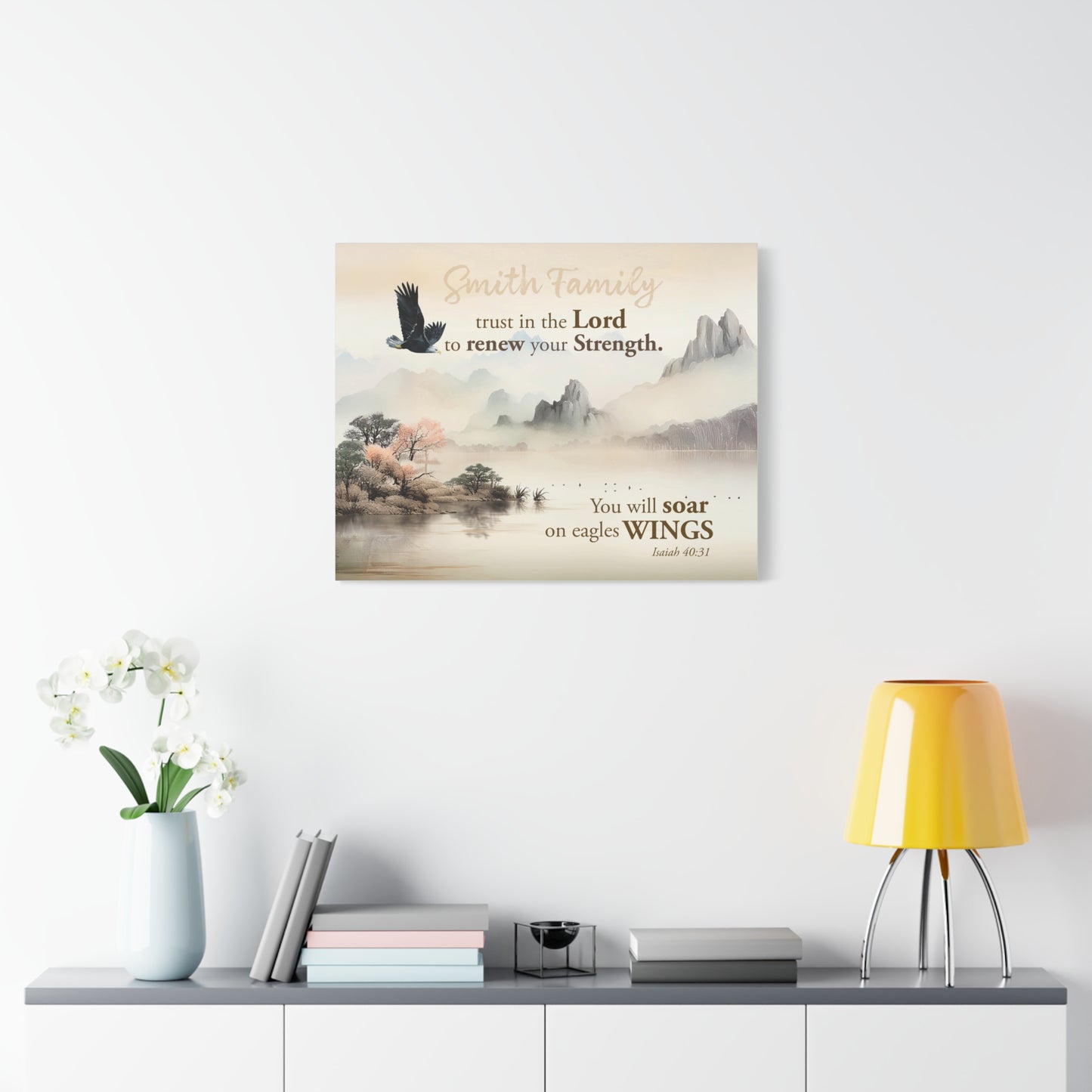 Faith Personalized Wall Art "Soar on Eagles Wings" (Isaiah 40:31)