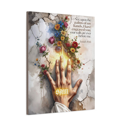 Faith Personalized Wall Art " I have engraved you" (Isaiah 49: 16)