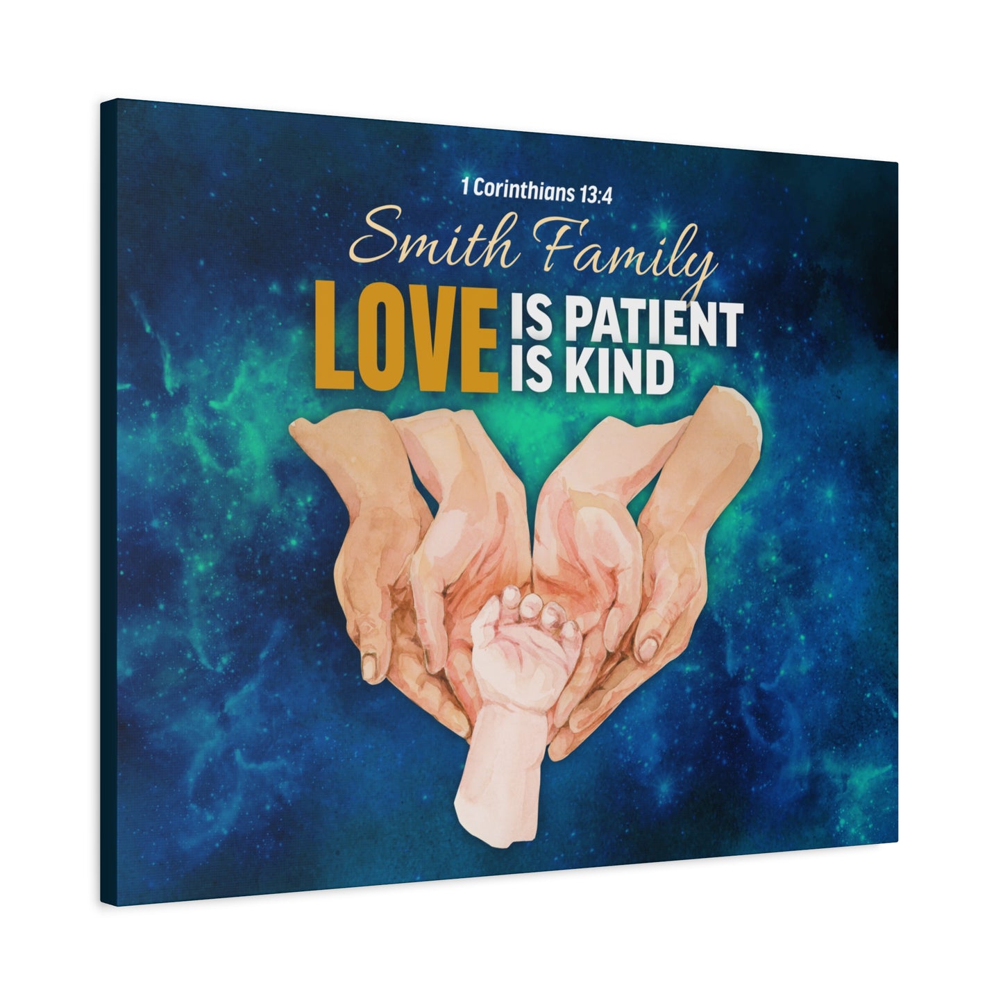 Faith Personalized Wall Art "Love Is Patient, Love Is Kind" (1 Corinthians 13:4)