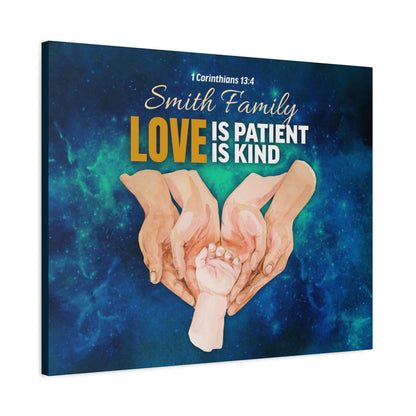 Faith Personalized Wall Art "Love Is Patient, Love Is Kind" (1 Corinthians 13:4)