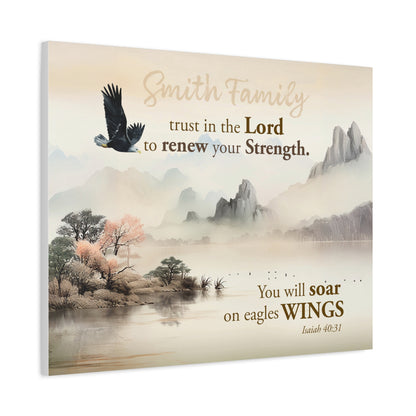 Faith Personalized Wall Art "Soar on Eagles Wings" (Isaiah 40:31)