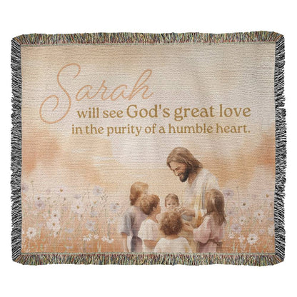 Personalized Woven Blanket "will see God's great love.."