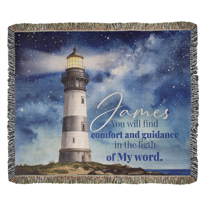 Personalized Woven Blanket "you will find comfort and guidance"