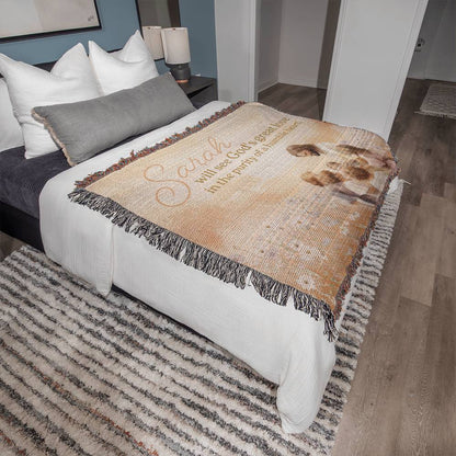 Personalized Woven Blanket "will see God's great love.."
