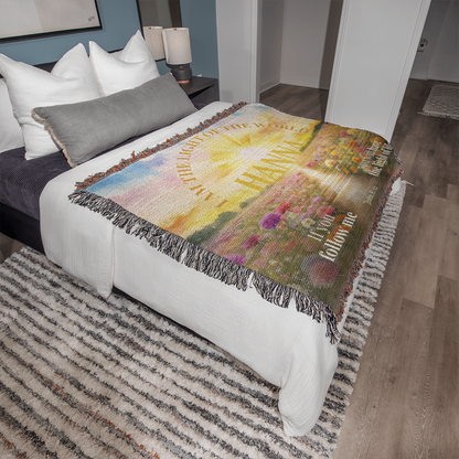 Personalized Woven Blanket "I am the light of the world..(John 8: 12)"