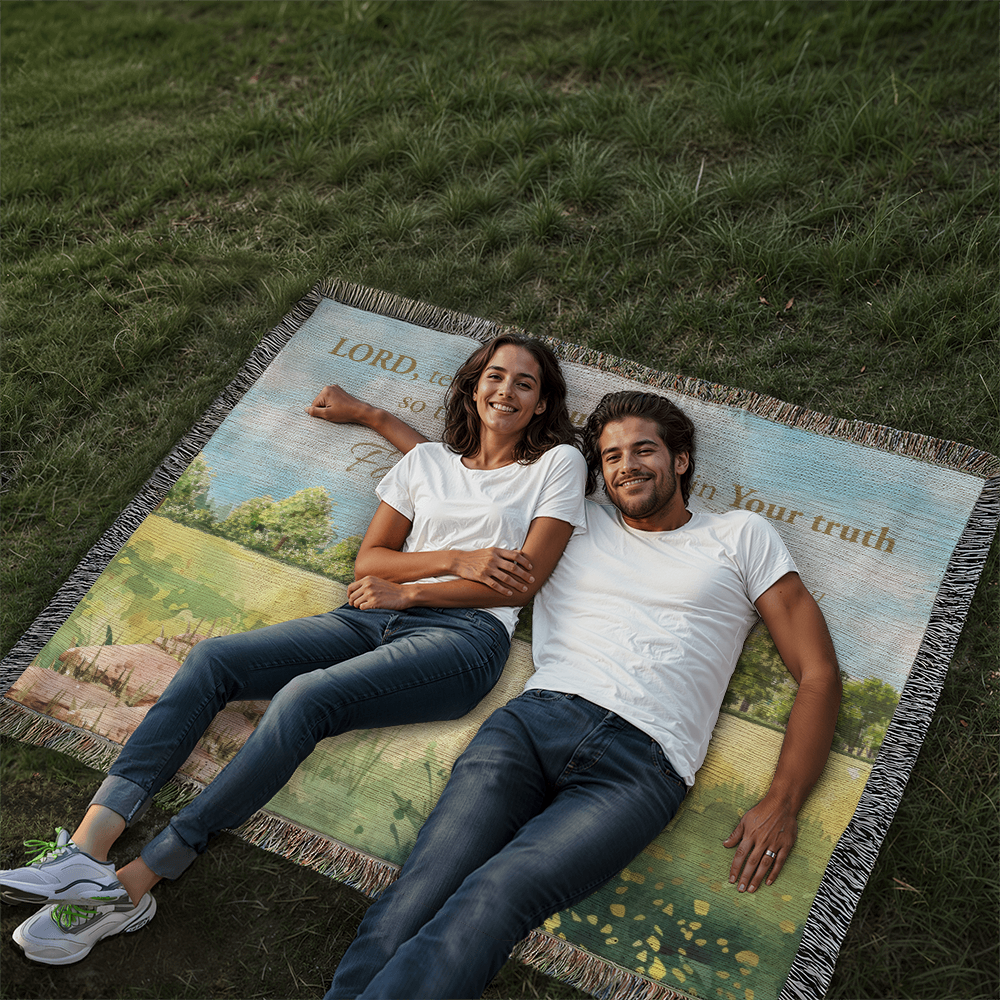 Personalized Woven Blanket "Lord teach us Your ways..(Psalm 86:11)"