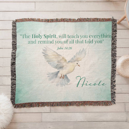 Personalized Woven Blanket "The Holy Spirit (John 14:26)"