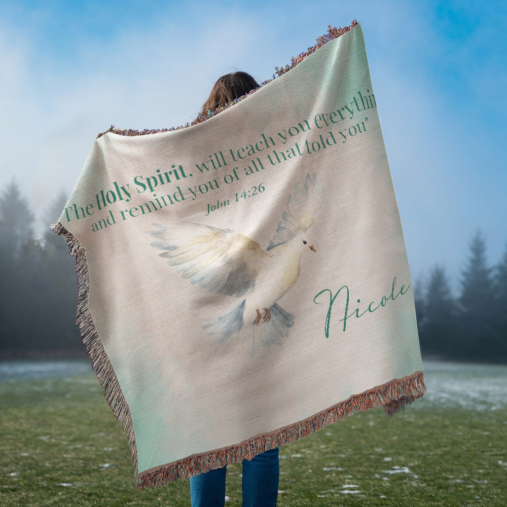 Personalized Woven Blanket "The Holy Spirit (John 14:26)"