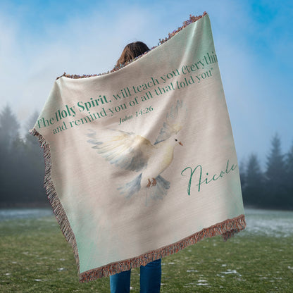 Personalized Woven Blanket "The Holy Spirit (John 14:26)"