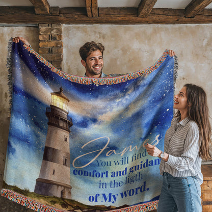 Personalized Woven Blanket "you will find comfort and guidance"