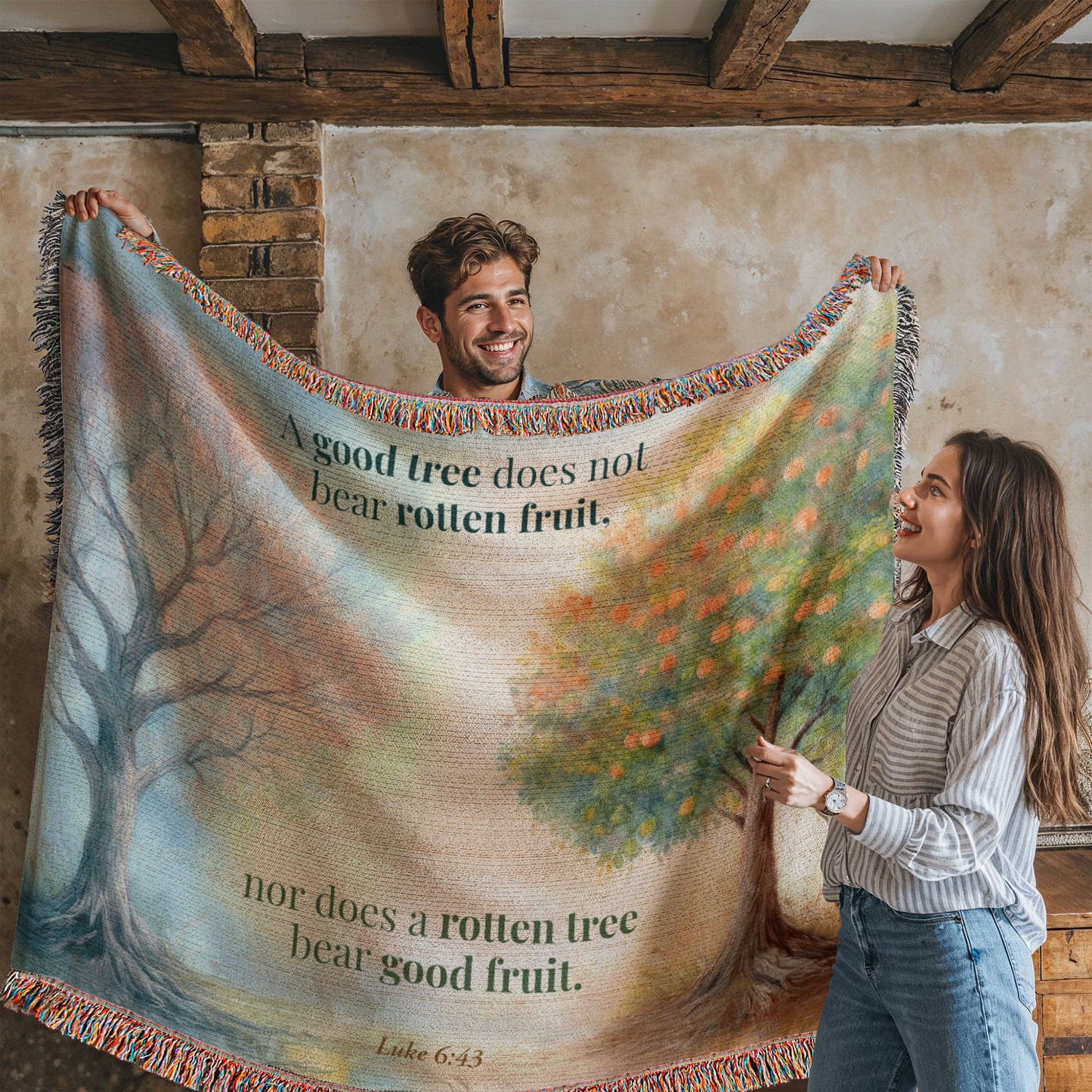 Woven Blanket "Good tree and Rotten tree (Luke 6:43)"