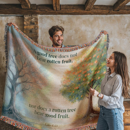 Woven Blanket "Good tree and Rotten tree (Luke 6:43)"