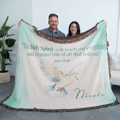 Personalized Woven Blanket "The Holy Spirit (John 14:26)"