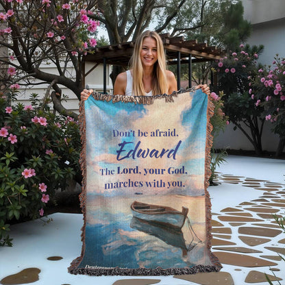 Personalized Woven Blanket Don't be afraid..(Deuteronomy 31:6)