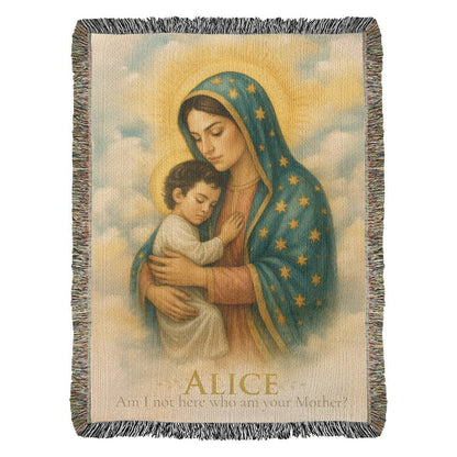 Personalized Woven Blanket "Am I not here, I who am your Mother?"
