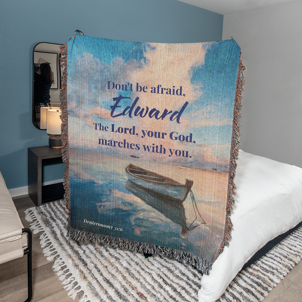 Personalized Woven Blanket Don't be afraid..(Deuteronomy 31:6)