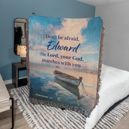 Personalized Woven Blanket Don't be afraid..(Deuteronomy 31:6)