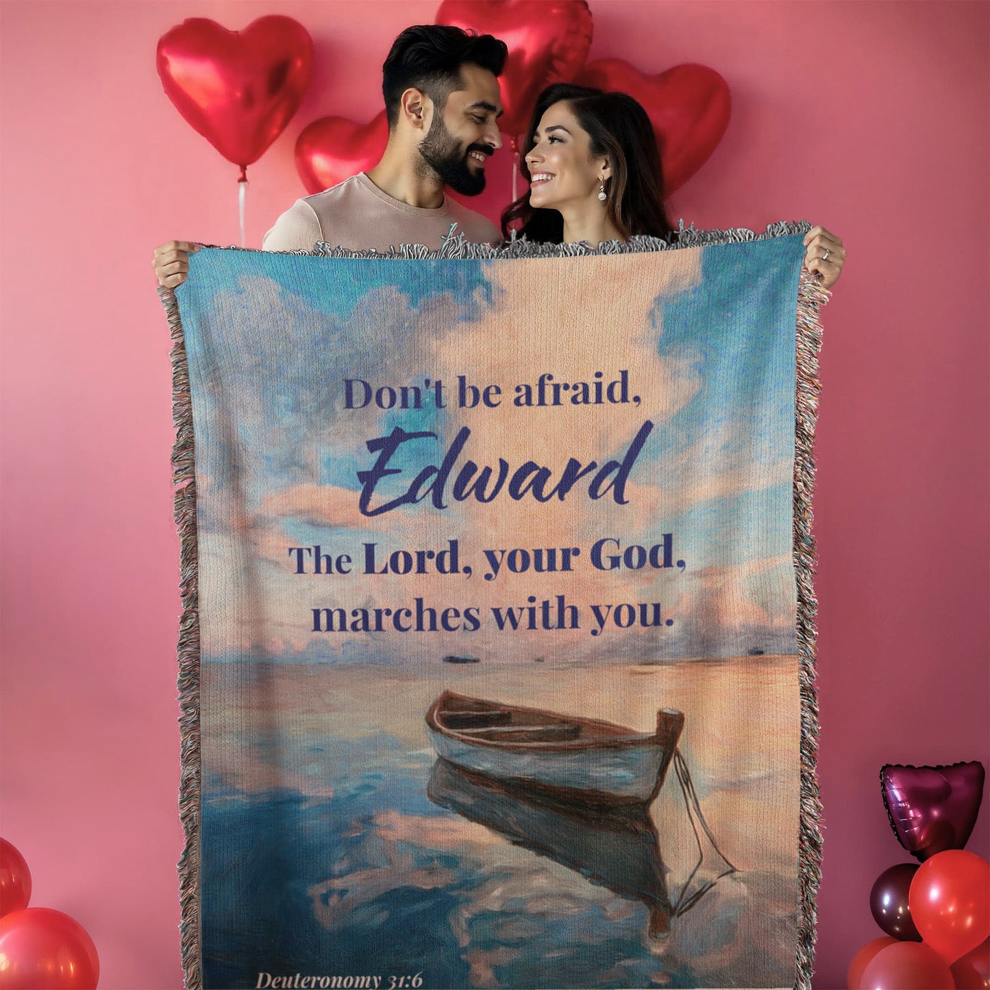Personalized Woven Blanket Don't be afraid..(Deuteronomy 31:6)