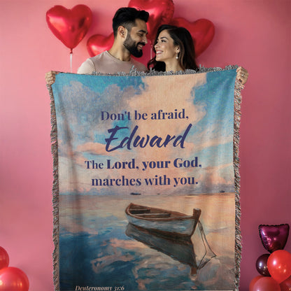 Personalized Woven Blanket Don't be afraid..(Deuteronomy 31:6)