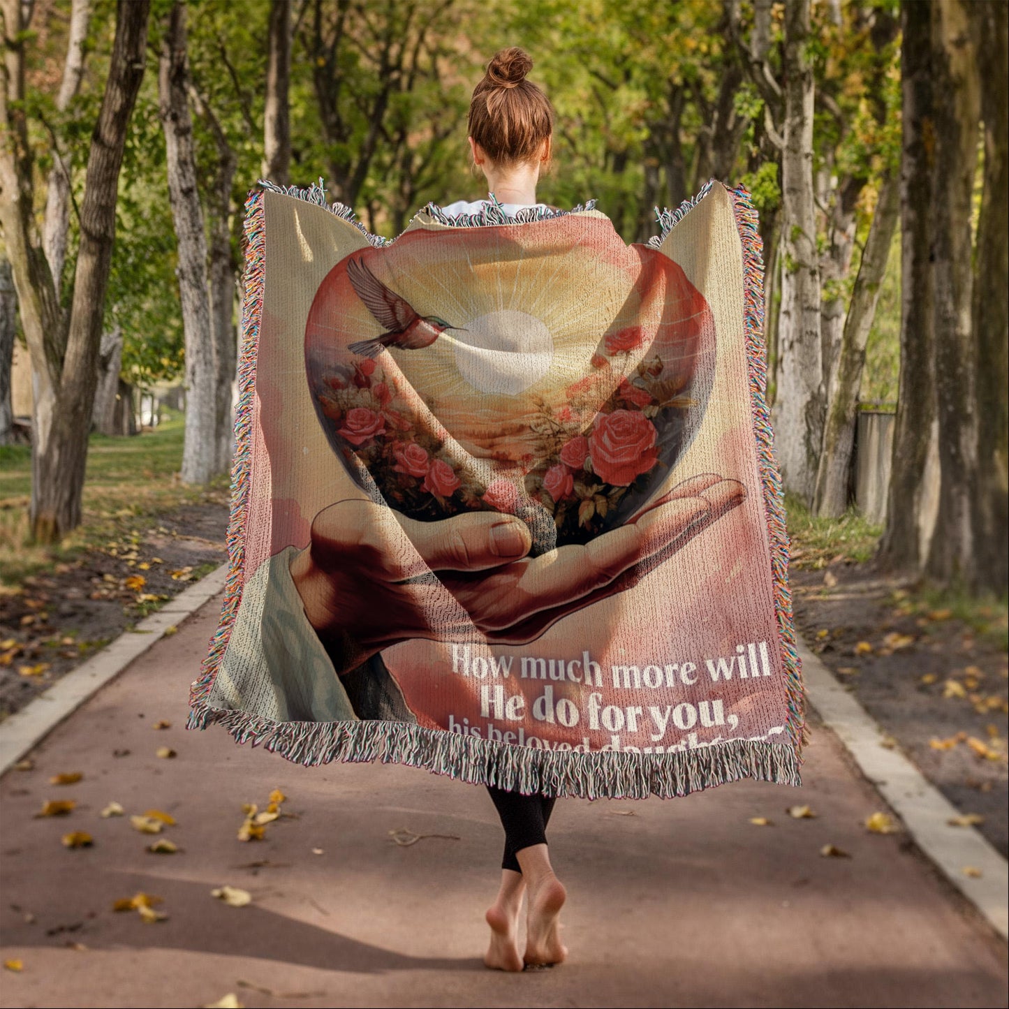 Woven Blanket "He do for you, his beloved daughter? (Matthew 6, 26-29)"