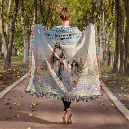 Personalized Woven Blanket "I'm with you always.. (Matthew 28:20)"