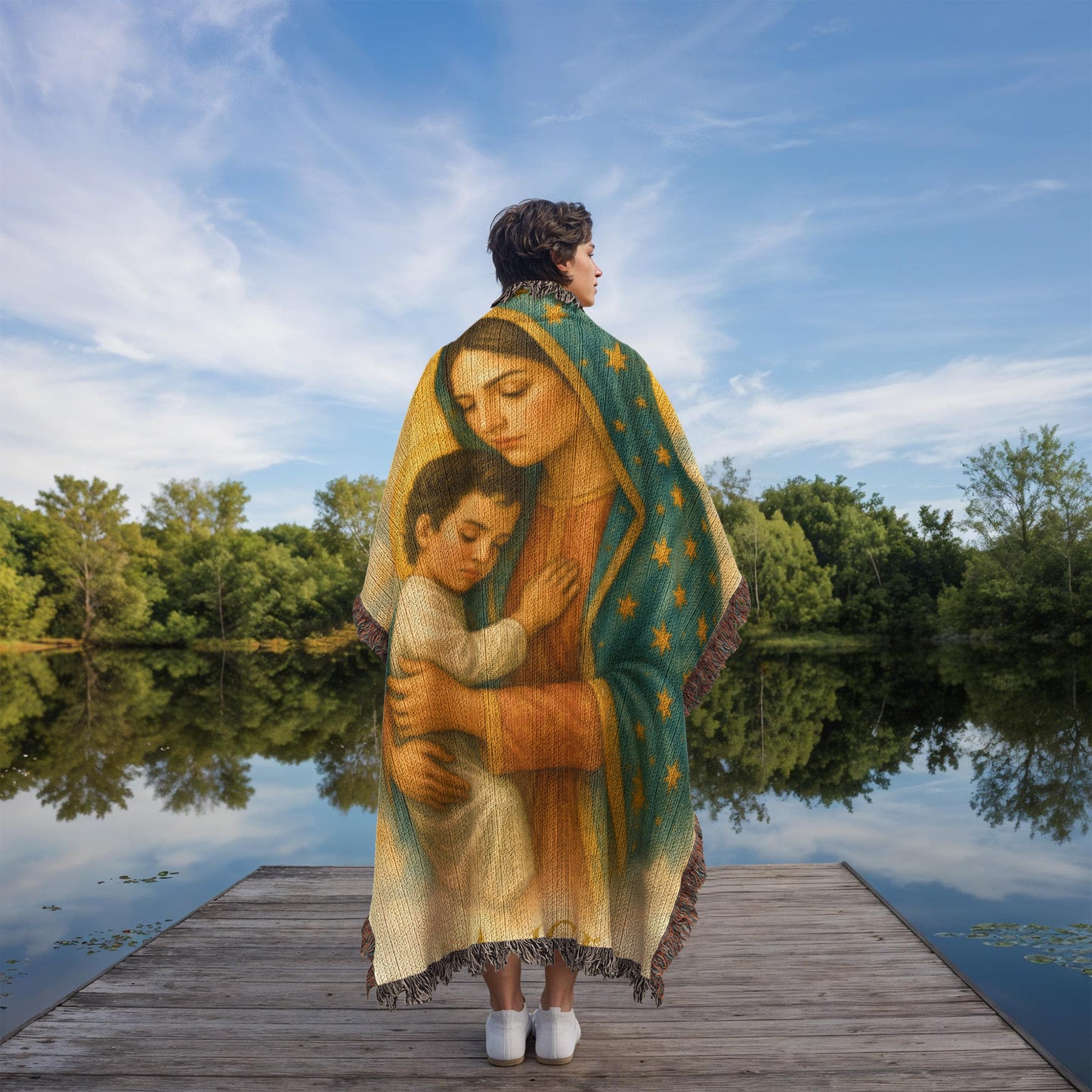 Personalized Woven Blanket "Am I not here, I who am your Mother?"