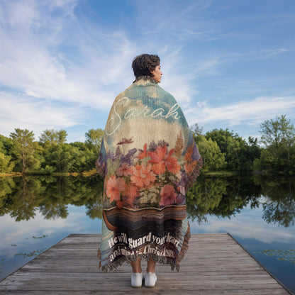 Personalized Woven Blanket "The God of peace will be with you.. (Philippians 4:7)"