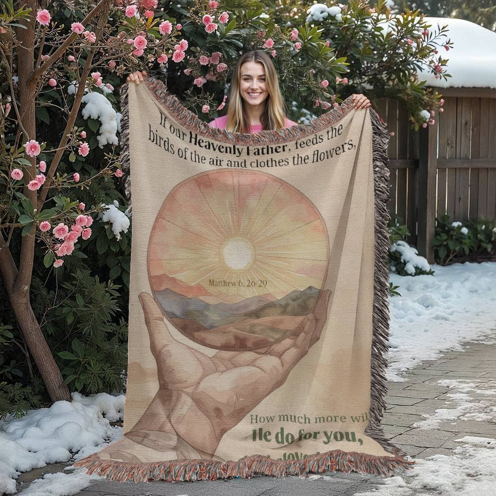 Woven Blanket "He do for you, his beloved son? (Matthew 6, 26-29)"