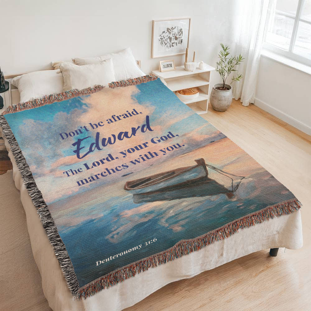 Personalized Woven Blanket Don't be afraid..(Deuteronomy 31:6)