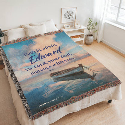 Personalized Woven Blanket Don't be afraid..(Deuteronomy 31:6)
